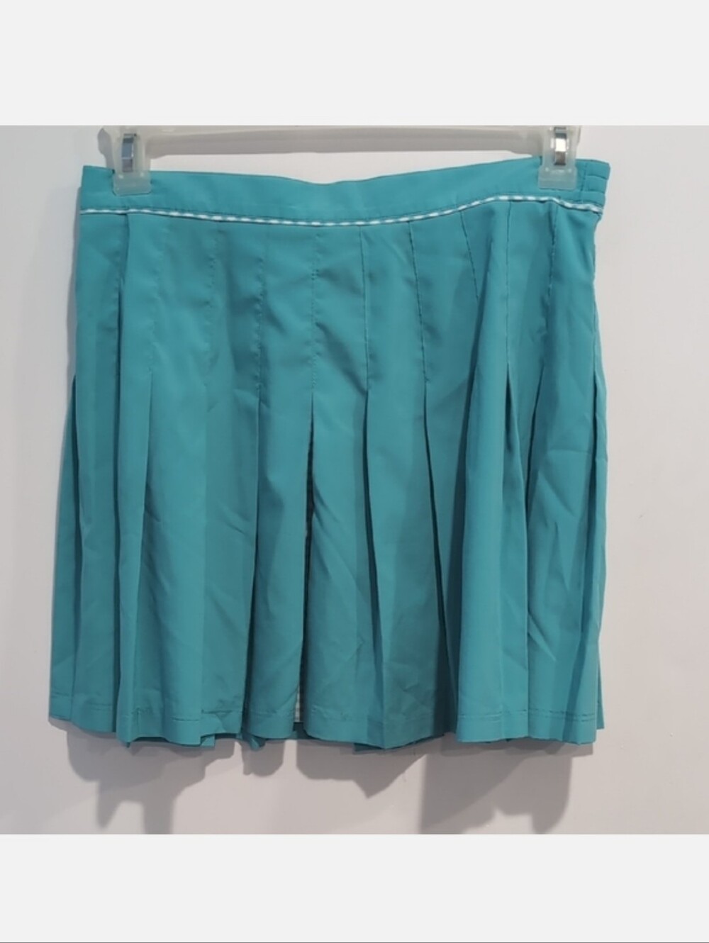 Vintage Tail Aqua/White Tennis Skirt With Checker Pattern Detail Size 12/14